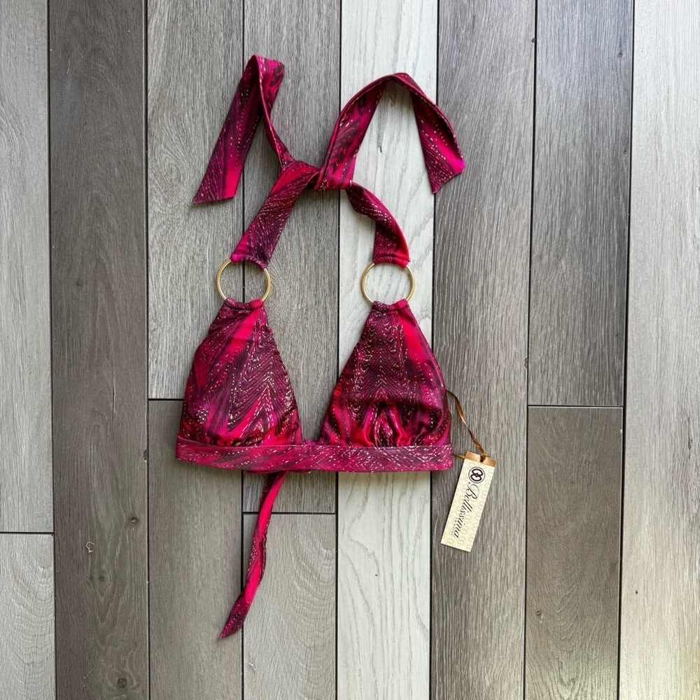 Bellisima Monte Carlo Bikini Top with Gold Rings | NWT | Size: Medium
